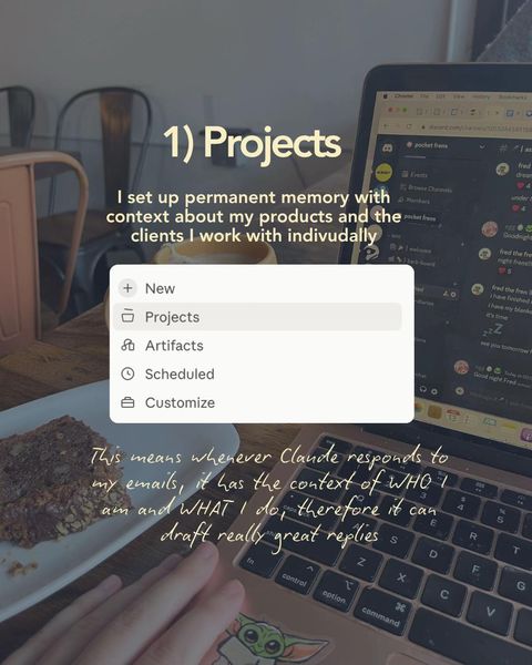 Slide 3, Claude's Projects menu